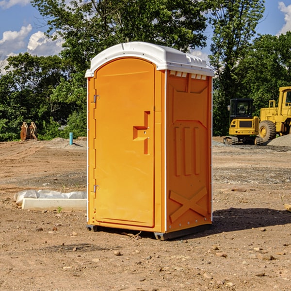 how often are the portable restrooms cleaned and serviced during a rental period in Kalmar MN